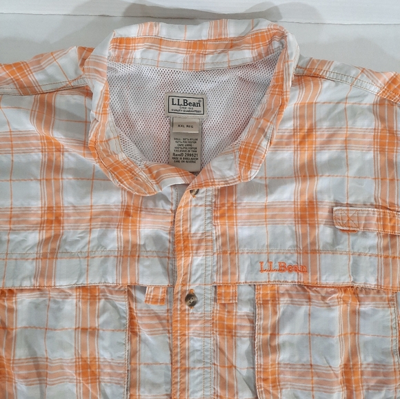 LL Bean Short Sleeve Plaid Tropicwear Shirt - Picture 5 of 5